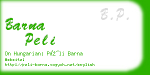 barna peli business card